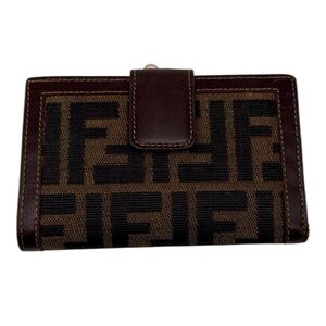 Fendi Brown and Black Wallet With Kiss-Lock